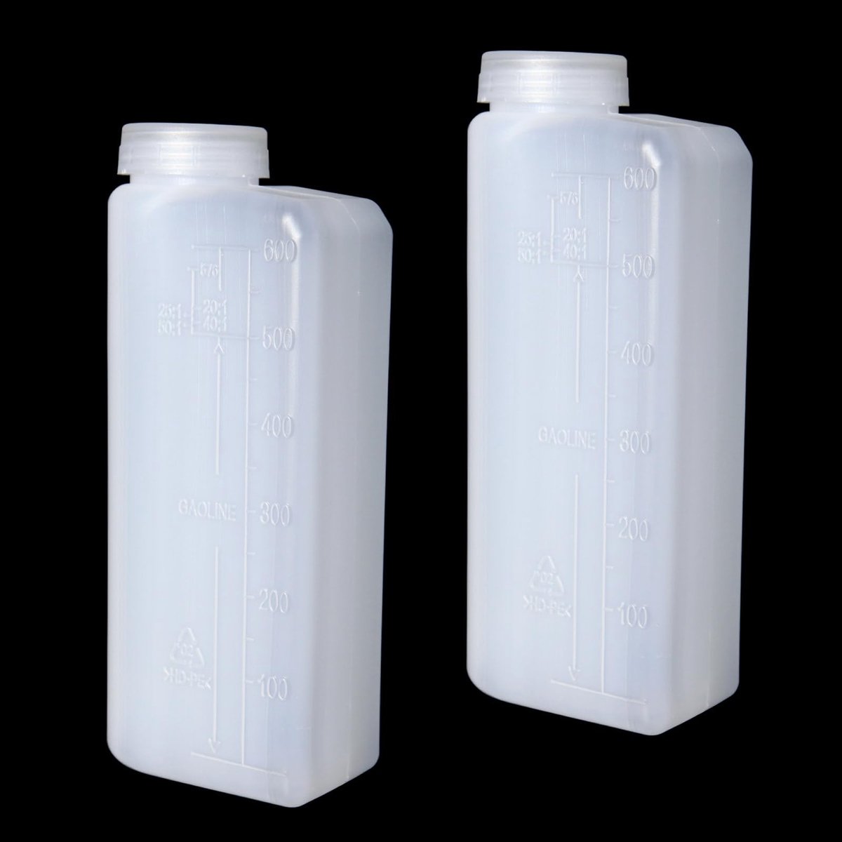 Dailygoods- Mengfles 600 ml - 2-takt - Lekvrij - Meetlat - HDPE - Duurzaam - Makkelijk schoon te maken - Brandstofmengfles