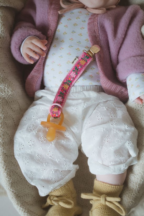 Bloom Babies - Speenkoorden Set Malibu & Ibiza - speenkoord meisje Kraamcadeau - Bibs - Speenkoord Meisje - Babycadeau Meisje - Speenkoord Stof - Clip voor speen van Bloom Babies — afbeelding 3