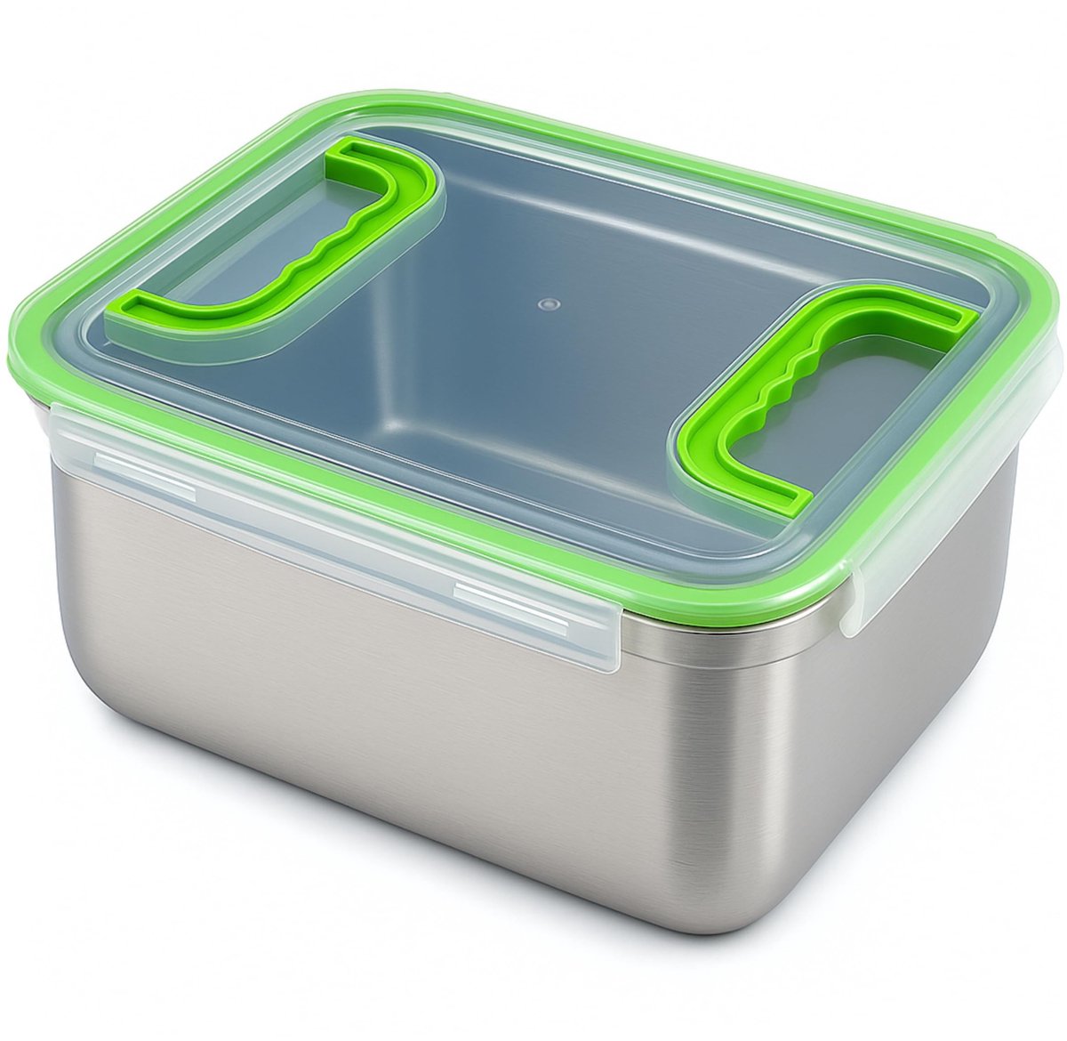 Dailygoods- Voorraaddoos Luchtdicht - Roestvrij Staal - Vaatwasserbestendig - Hittebestendig tot 250°C - 6 Liter - Ideaal voor Meal Prep - Bewaardoos