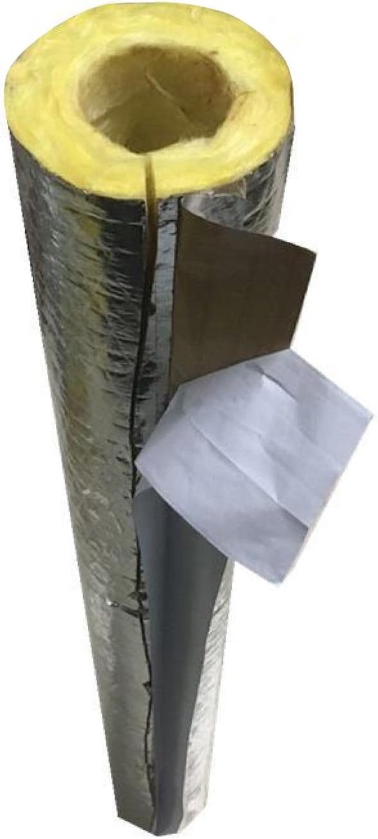 Isolatiebuis - Steenwol shell - Leiding isoleren - Aluminium folie - 39 inch lengte - Grijs