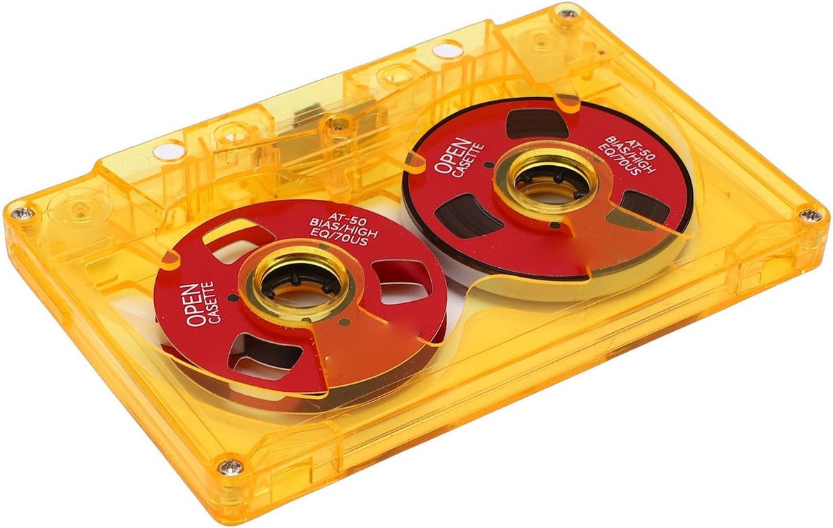 Cassetteband - Muziek Tape - Muziek Opnemen - 50 Minuten Opname - Transparant - Zwart