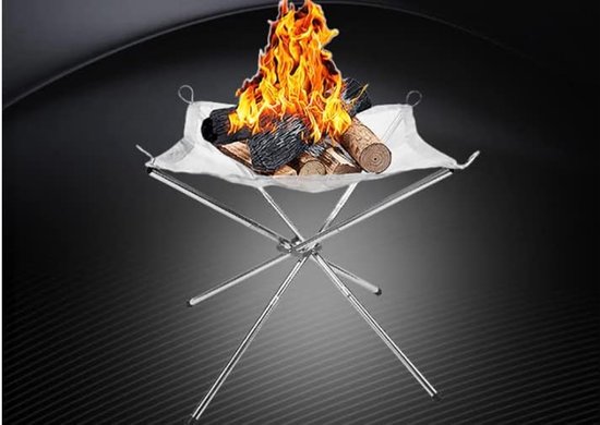 Camping Statief - Buiten Koken - Kampvuur Bereiden - Verstelbare Ketting - 52x52x43cm - Koffie — afbeelding 4