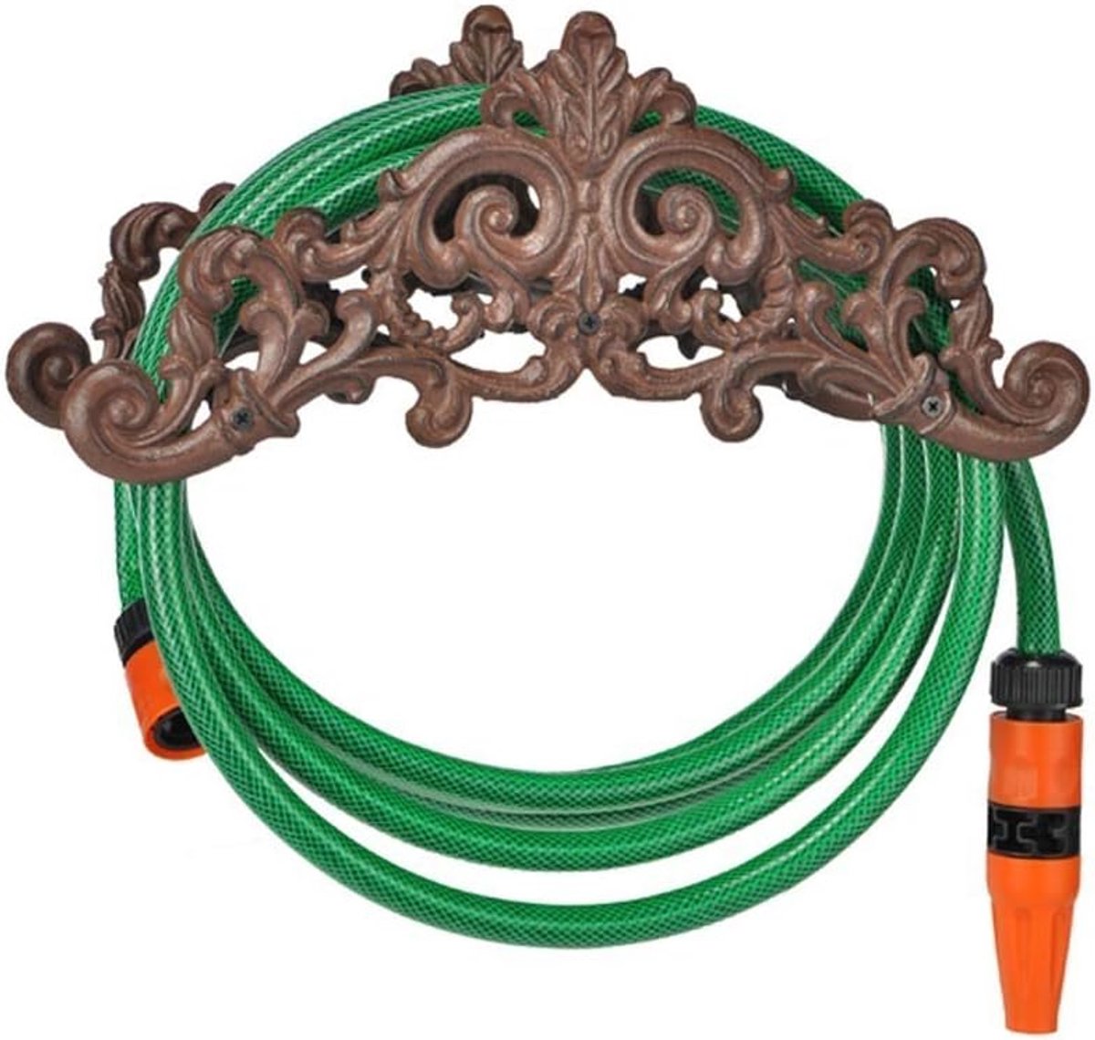 Tuinslang Houder - Slang Ophangsysteem - Tuin Organiseren - Antiek Gietijzer Design - 35.5 x 14 cm - Antiek Roest
