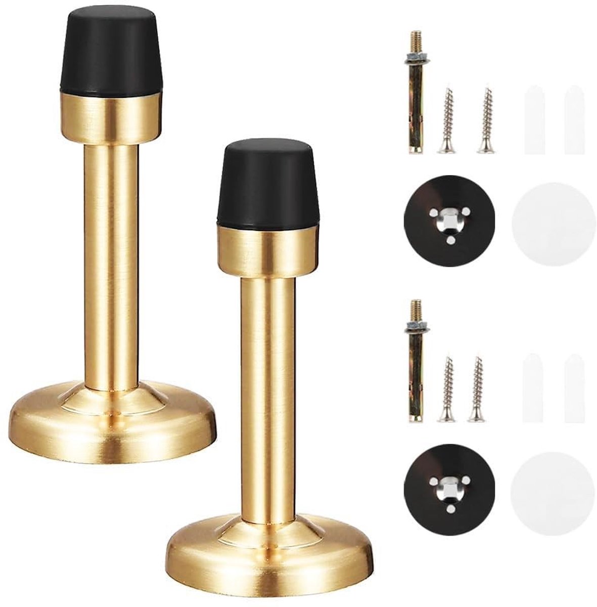 Dailygoods- Deurstopper Gemaakt van 304 Roestvrij Staal - Muurbeschermer - Geluidsdemping - Antiek Brons - Duurzaam - 2,95 Inch Lengte - Deurstoppers