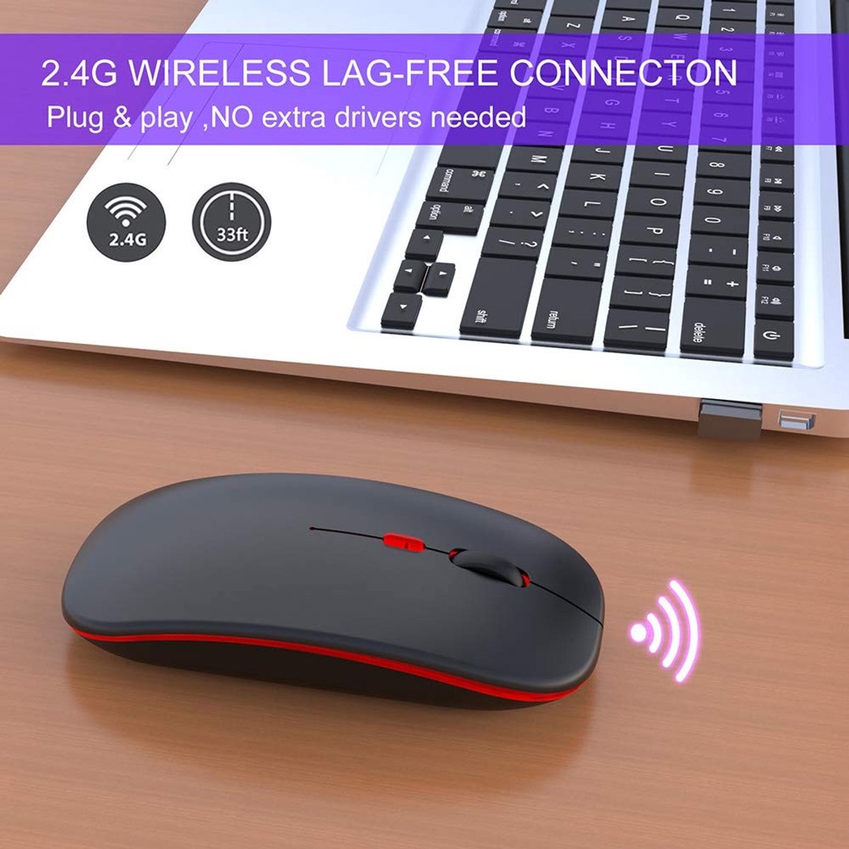 Dailygoods - Draadloze Afstandsmuis 10M Bereik voor PC en Laptop