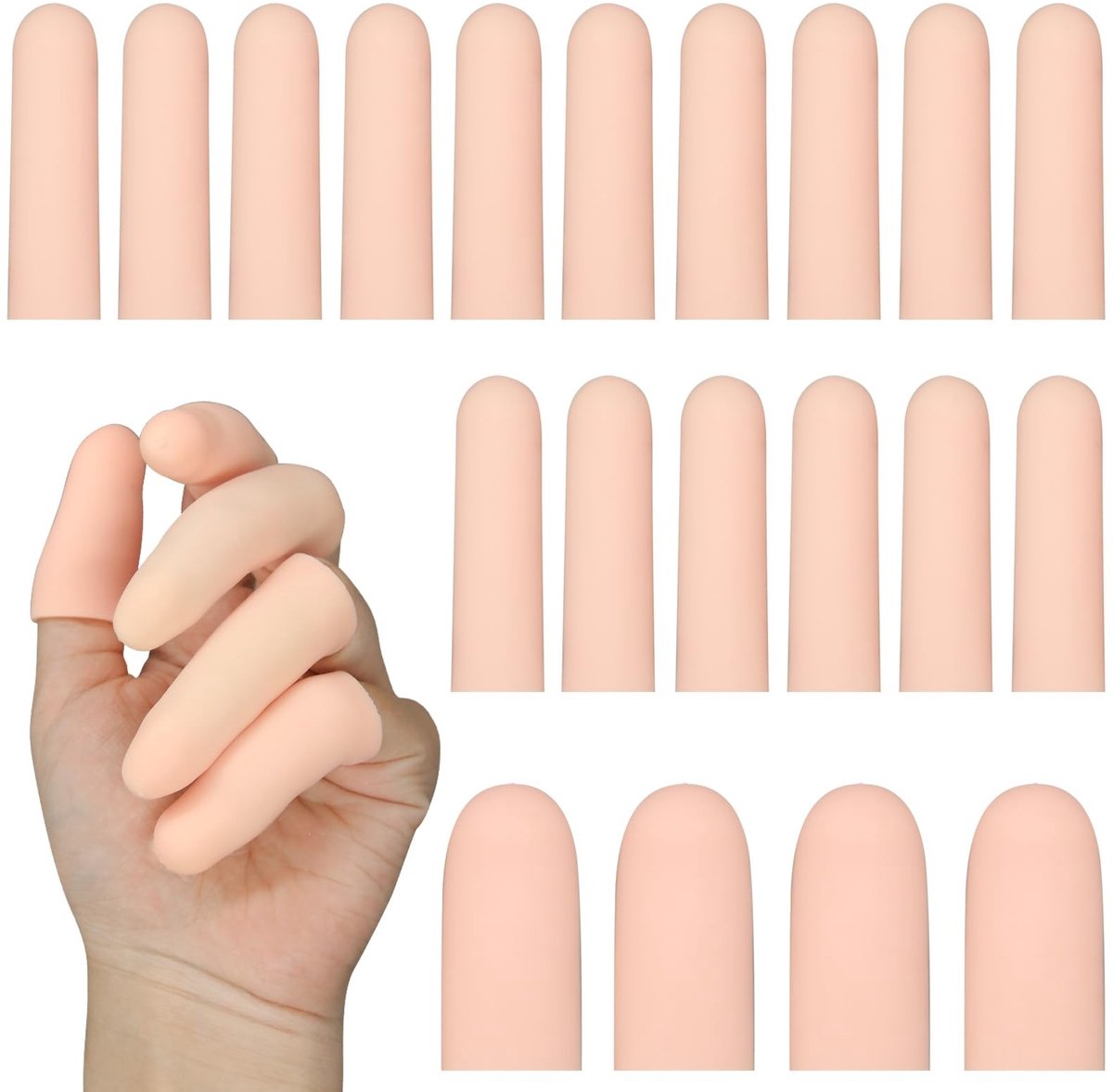 Dailygoods- Vingerbeschermers Siliconen - Vingerbeschermer Snijden - Vingertopbescherming - Vingerhandschoenen - Duimbeschermers - Verstelbaar en comfortabel - Vingerbedekkers