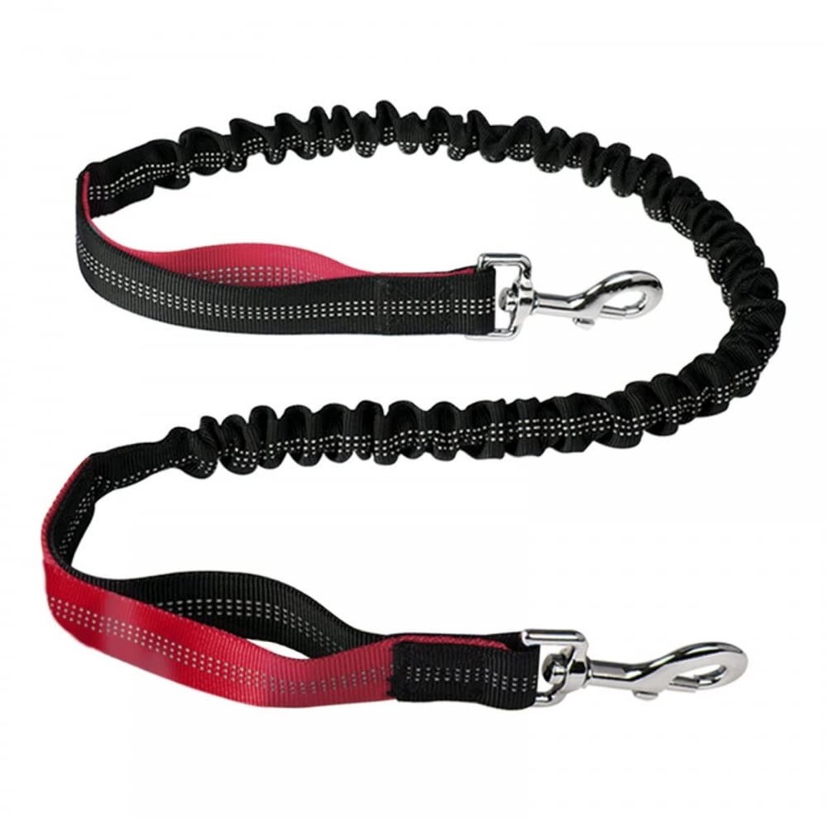 Dailygoods- Bungee Hondenriem 120 cm - Schokabsorberend - Dubbele Handgreep - 360º Draaibare Haak - Reflecterend - Nylon Band 300KG Treksterkte