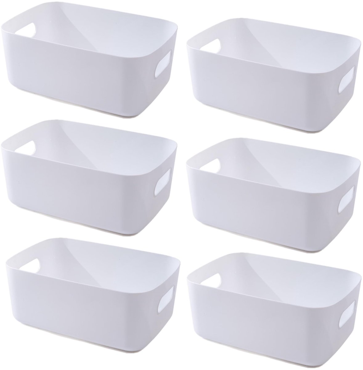 Dailygoods- Opbergmand Set van 7 - Kunststof Opbergmanden met Handgrepen - Multifunctionele Organizer - Diverse Formaten - Duurzaam en Stevig - Geschikt voor Badkamer/Kantoor/Kast - Opbergdoos