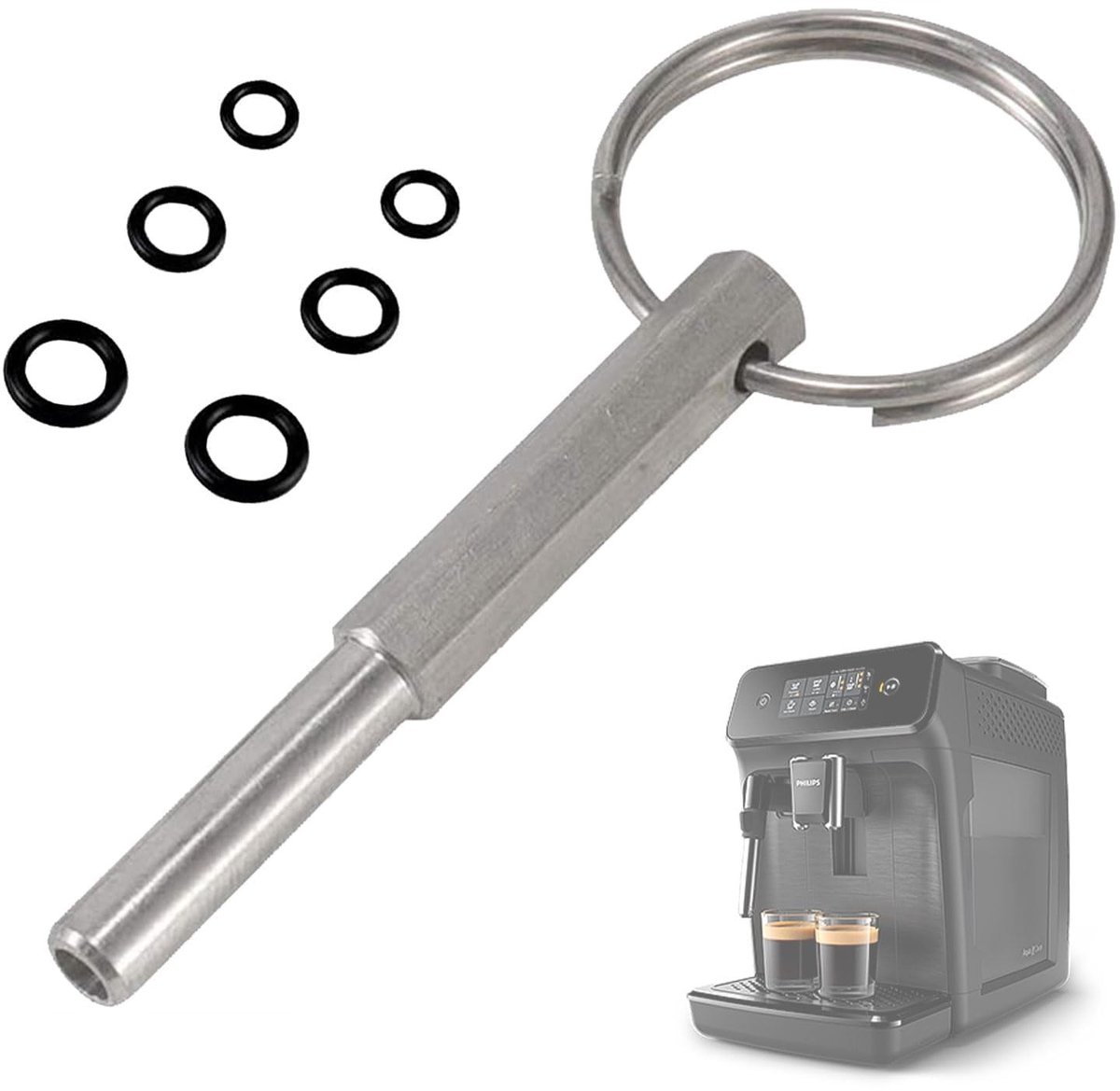 Dailygoods - Jura Ovale kopsleutel, ovale kopsleutel met sleutelring, ovale kopsleutel Jura, koffiezetapparaten ovale kop reparatie gereedschap, voor Jura/Krups/Aeg volautomatische koffiemachines