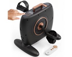BoActive Elektrische Stoelfiets - 12 Niveaus - Gemotoriseerde Mini Hometrainer & Beentrainer - Met LCD-Display & Anti-slippoten - Actief & Passief - Zwart