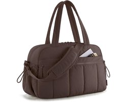 Reistas – Sporttas – Dames – 24L – Weekendtas & Luiertas – Waterdichte Tote Bag – Handbagage – Gymtas – Kliniektas – Kraamtas – Inclusief waterdicht PVC-etui – Geschikt voor de sportschool – Bruin