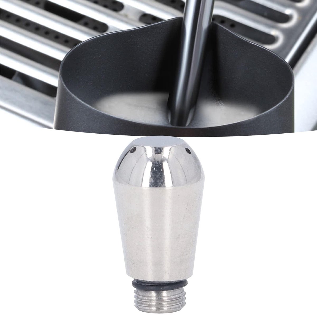 Dailygoods- Stoommondstuk Vervanging - 3 Gaten - Roestvrij Staal - Accessoire Koffiemachine - Melkschuimmondstuk - Hoogwaardige Kwaliteit - Koffiemachineonderdeel