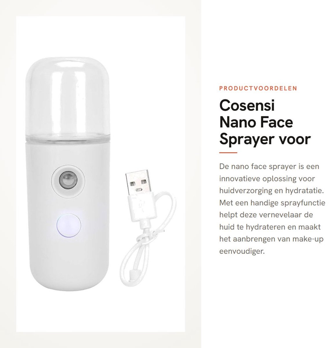 Dailygoods- Gezichtsvernevelaar Nano - Vernevelaar voor Huidverzorging - Hydraterende Sprayer - Draagbaar - 30 Ml Inhoud - Koele Mist Functie - Gezichtsverneveling