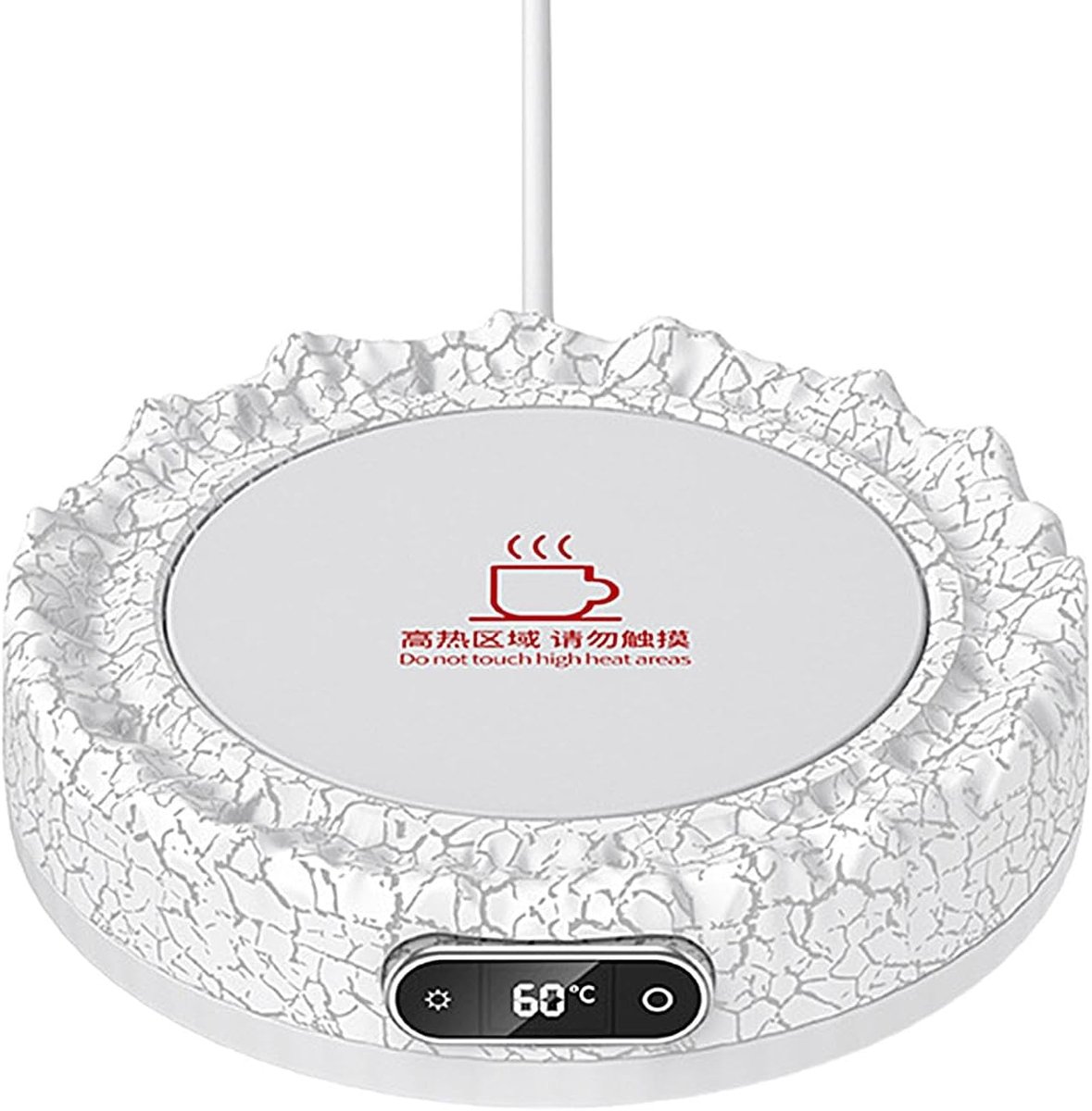 Elektrische Bekerwarmer - Koffie Warmer - Drinken Warm Houden - Instelbare Temperatuur - 14 cm Diameter - Wit