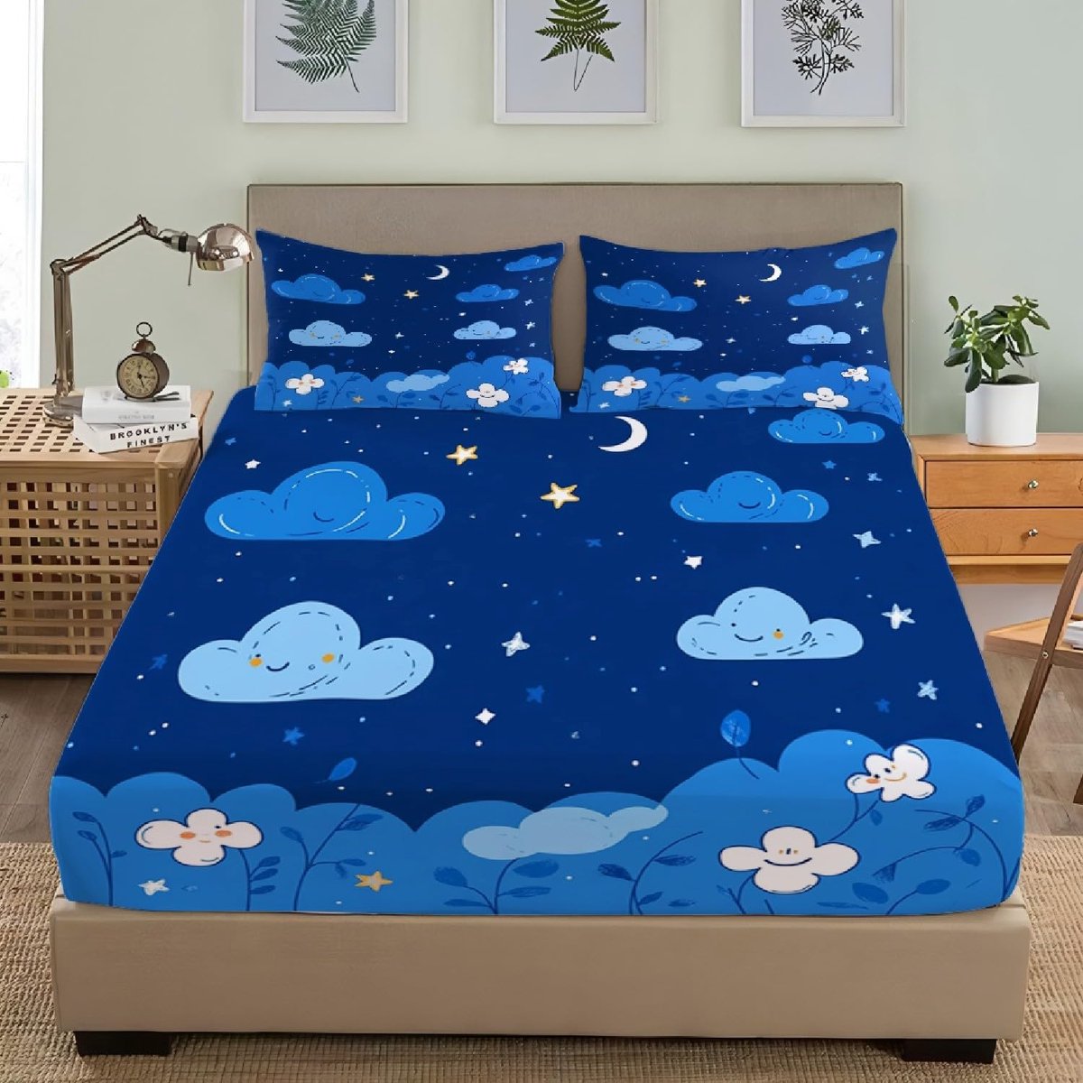 Hoeslaken - Beddengoed - Slaapcomfort - Diepe hoes - 90x190 cm - Blauw