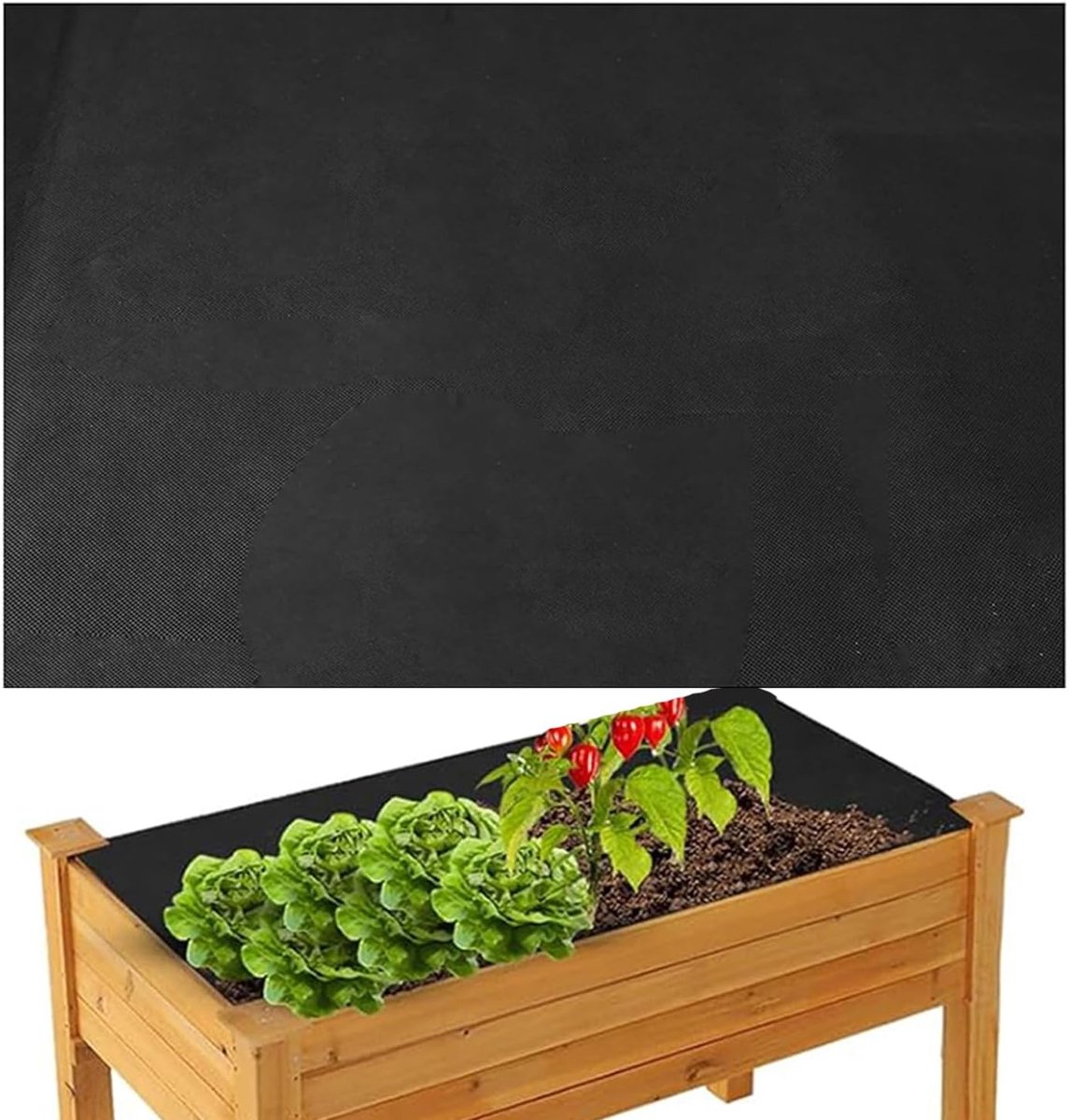 Tuingrondstof - Bodembedekking - Onkruid blokkeren - Duurzaam vliesmateriaal - 160 x 210 cm - Zwart
