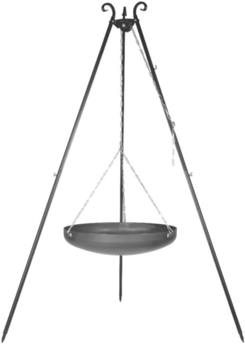 Vuurschaal met driepoot - Buitenhaard hangend - Gezellige avonden buiten - Inklapbare driepoot - 70 cm diameter - Metaal