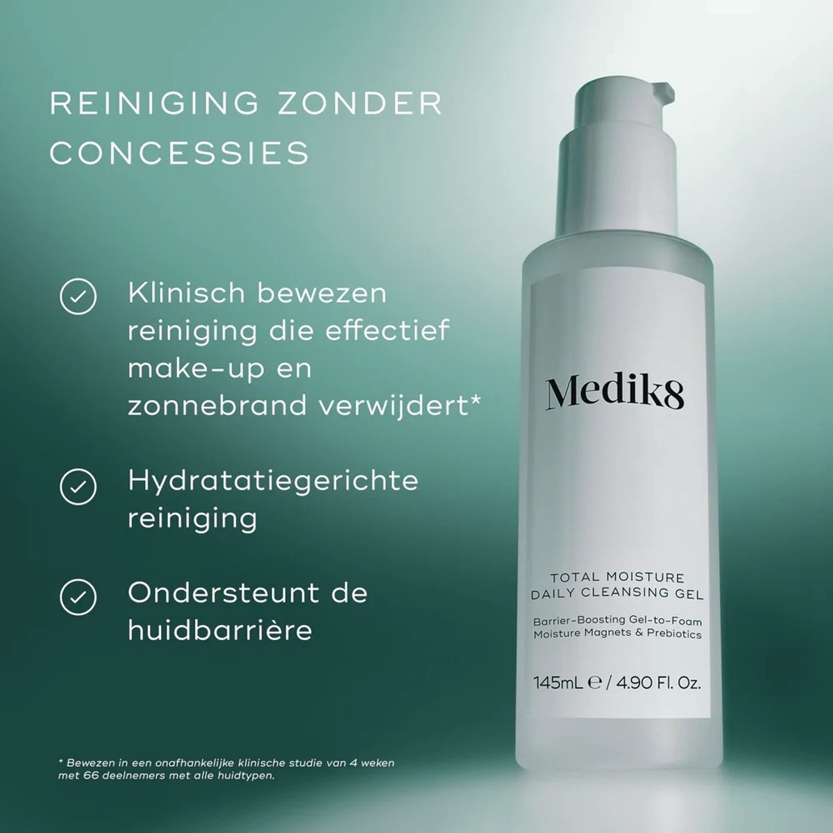 Medik8 Total Moisture Daily Cleansing Gel - Hydraterende Gezichtsreiniger & Make-upremover - Reinigingsgel voor Alle Huidtypes - Vegan & Parfumvrij - 145 ml