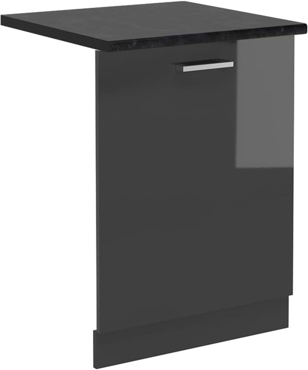 Vaatwasserpaneel Keukenfront Keuken Integratie Hoogglans Afwerking 60 cm Antraciet