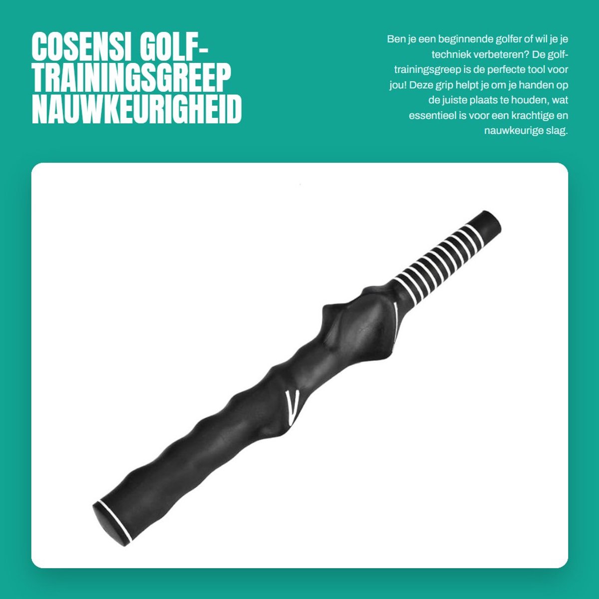 Dailygoods- Golf-trainingsgreep met rubberen grip - Nauwkeurigheid - Hulp voor beginners - Ergonomisch ontwerp - Verbeteren van fundamentals - Lichtgewicht 92 g - Golfgrip