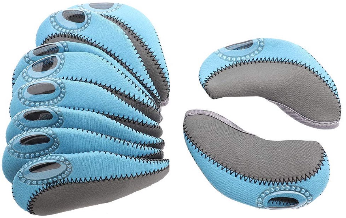 Dailygoods- Golf Irons Headcover Elastische Neopreen - Beschermhoezen - Dubbele Kleur - Set van 10 - Flexibel en Beschermend - Eenvoudig in Gebruik - Golfclubhoes