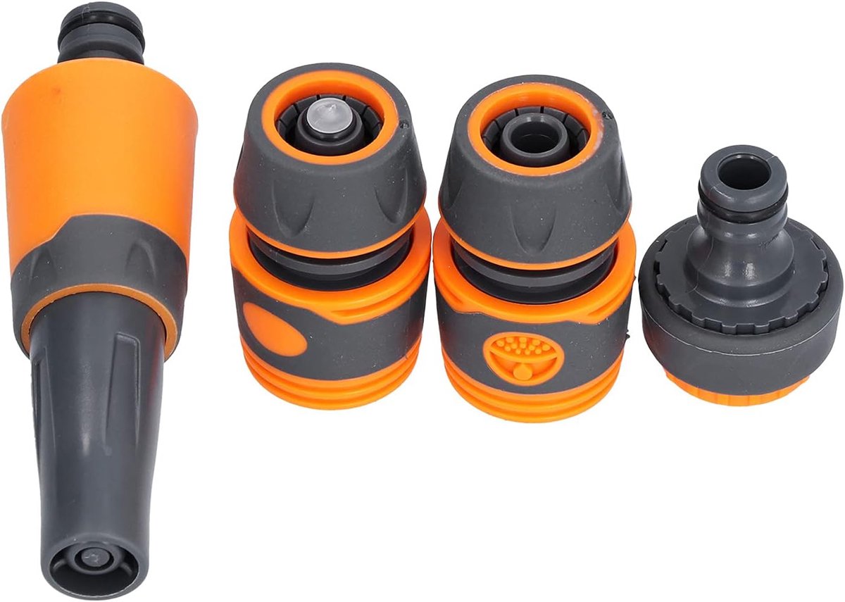 Verstelbaar Slangmondstuk - Tuinsproeier Set - Buiten Reinigen - Lekvrij ABS Materiaal - 13 x 10 x 4 cm - Grijs