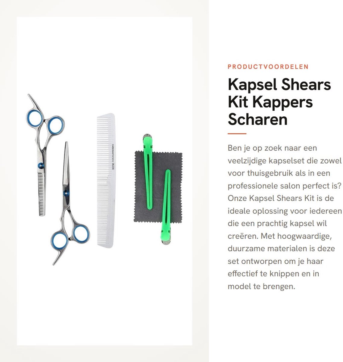 Dailygoods- Kappersschaar Set - RVS Kappersschaar - Platte/Tandschaar - Professioneel Gebruik - Duurzaam - Effectief Kappen - Knipset