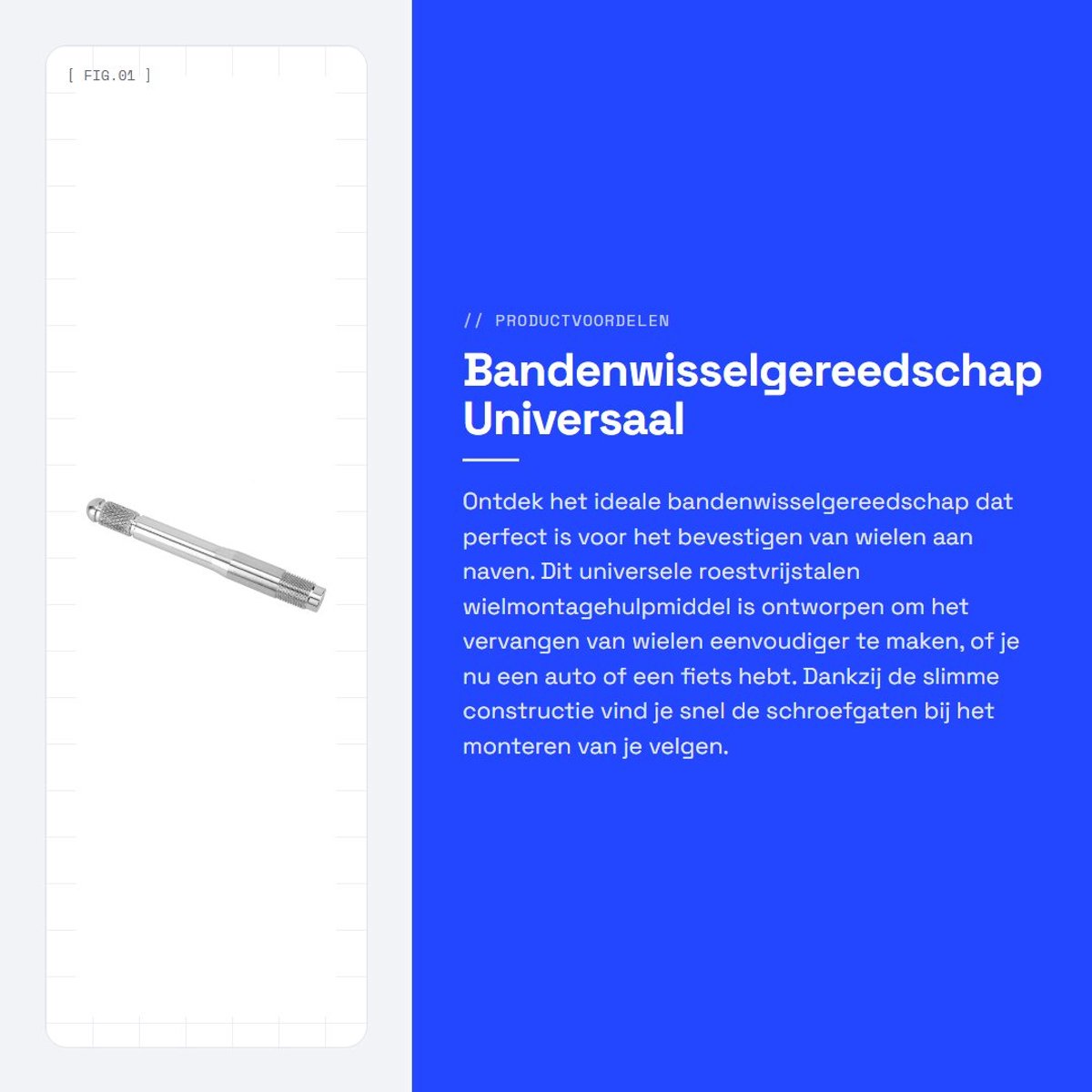 Dailygoods- Bandenwisselgereedschap roestvrij staal - Wielmontagehulpmiddel - Velgenwisselgereedschap - Wielwisselhulp - M14*1.5 - Bevestiging van het wiel aan de naaf - Wielmontagegereedschap