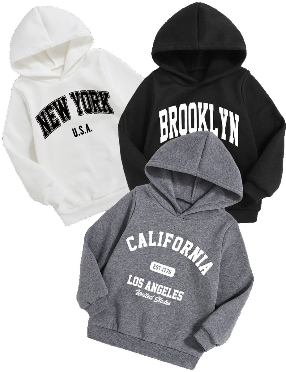 Currero Hoodie Jongens Warme Hoodie Met Capuchon Comfortabele Sweater Casual Trui Pullover Jongenstrui 2- 4-5 Jaar Gemengde Kleur