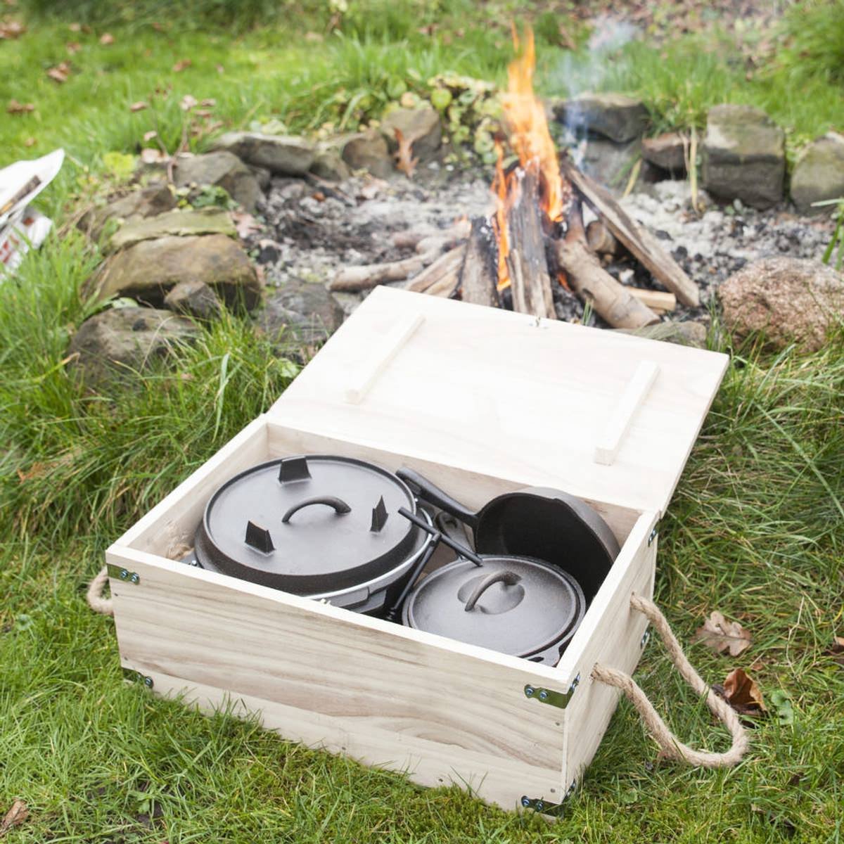 Esschert Design - 7 Delig Kampvuurkookset - Dutch Oven - Dutch oven - Staal -