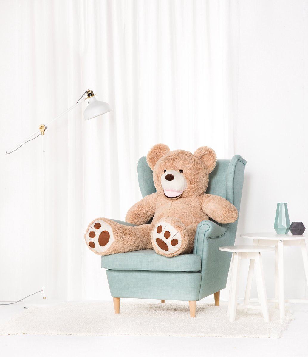 Knuffelbeer - Teddybeer - XL 140 cm - Knuffel - Knuffel beer - Teddy beer - Teddybeer XXL - Super groot - Valentijn - Cadeautje voor haar - Grote Knuffelbeer - Mega Teddy Beige - Gomoor
