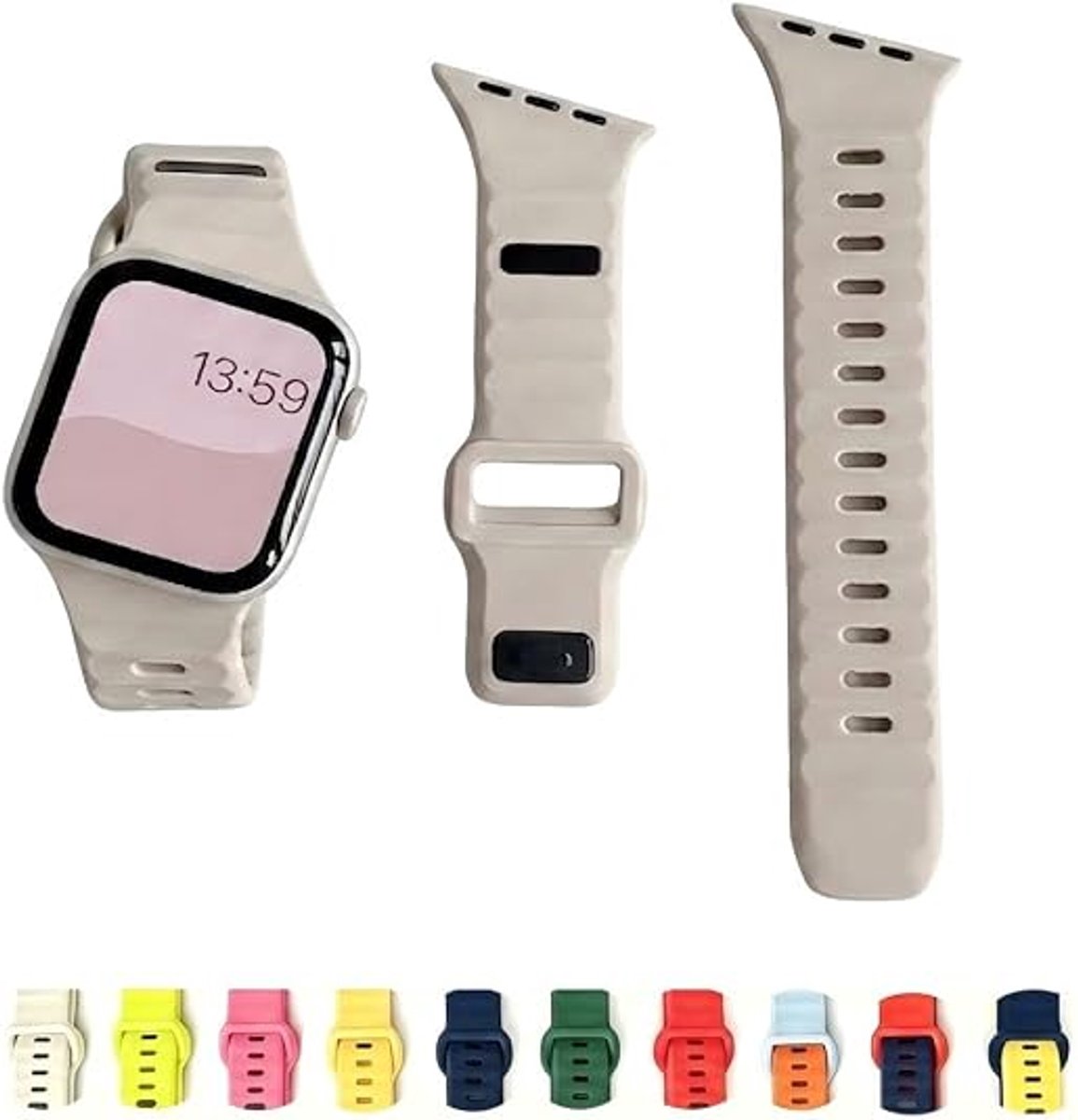 LISM-De haakse connector is Geschikt voor Apple Watch-bandjes; het Y2K-sportbandje met haakse connector is Geschikt voor iWatch 1/2/3 42mm.