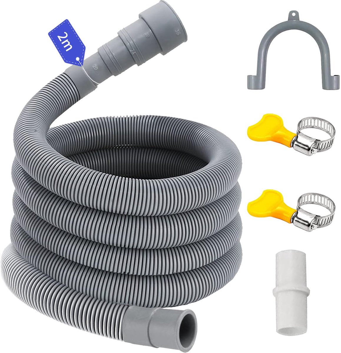 Afvoerslang wasmachine 0,5/1/1,5/2/2,5/3/4/5/6/7 m, geschikt voor 4 interfacestanden, wasmachineslang, afvoerslang - ShopVlot