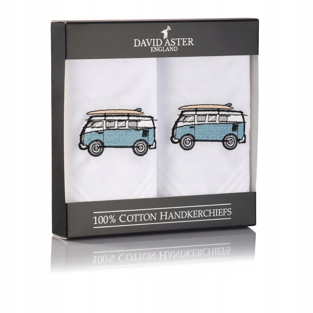 Heren zakdoeken met camper borduring - 2 stuks