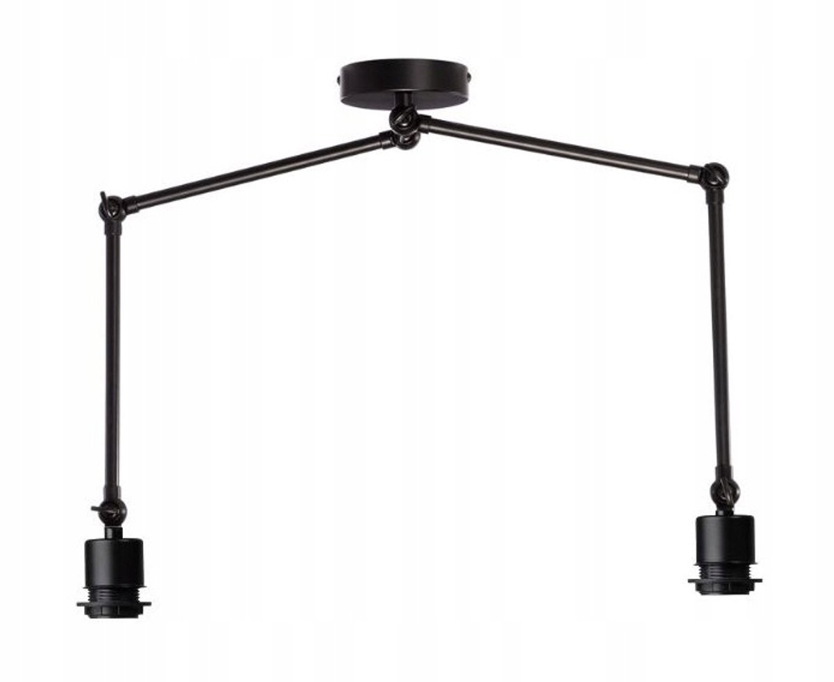 Dubbele Zwarte Metalen Plafondlamp EW006 DUO - Verstelbaar Loft Design