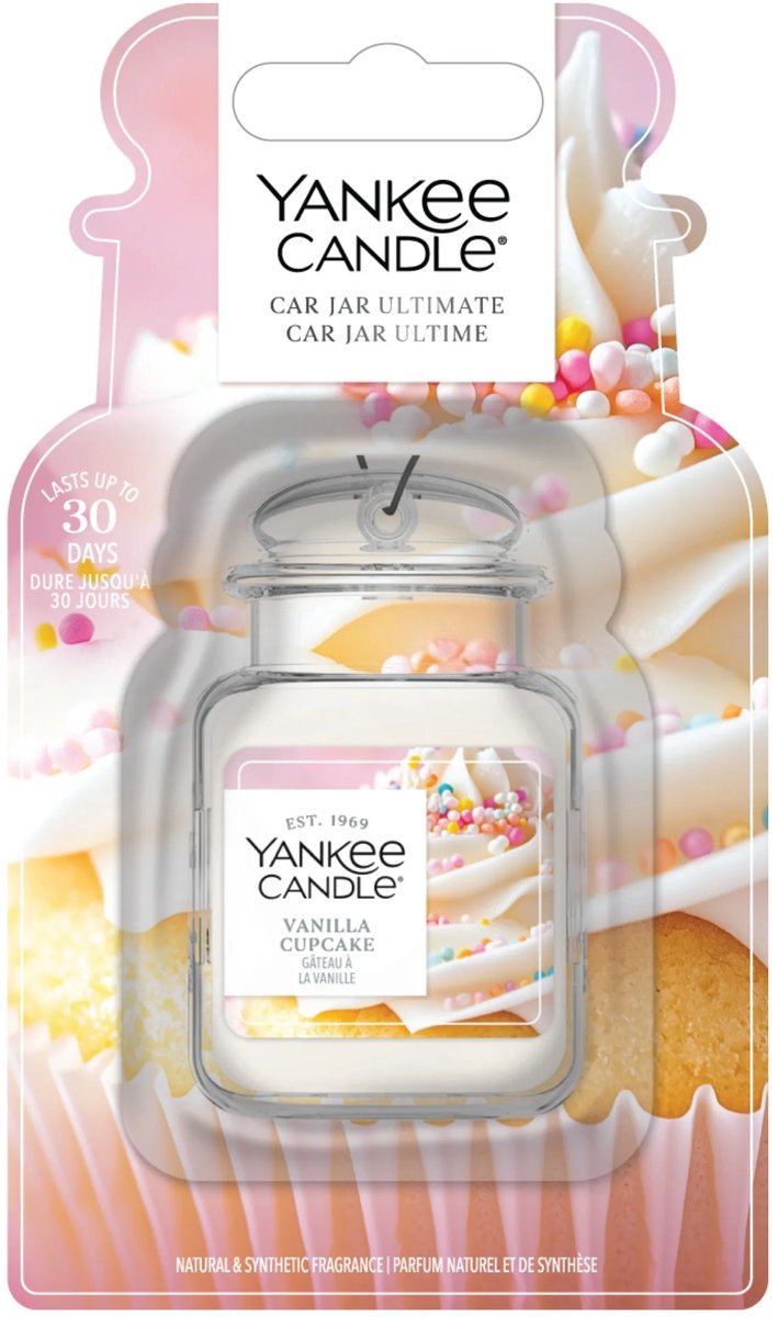 Yankee Candle - Vanilla Cupcake Car Jar Ultimate Autoparfum - 1 maand geurplezier
