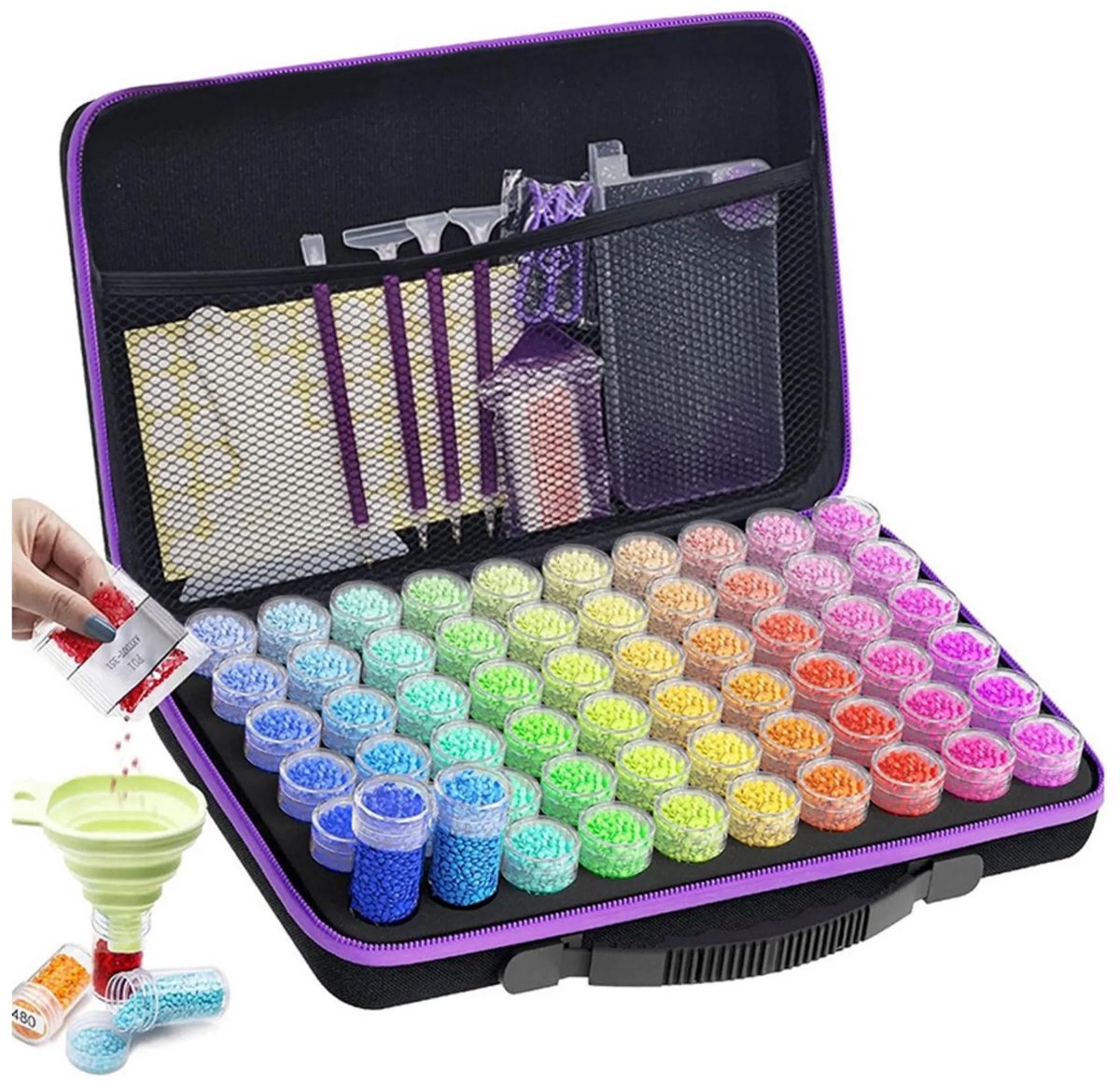 casalora - Diamond Painting Opbergdoos - Sorteerdoos - Diamond Painting Volwassenen - Diamond painting accessoires - Kralenopbergdoos met 60 vakjes