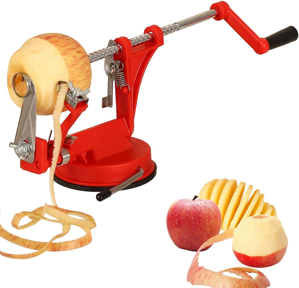 Appelschiller - Snijmachine Corer 3 in 1 -Fruitschillermachine - Aardappelschiller - Fruitboor Cutter - Roestvrijstalen Appelschillers En -Snijders