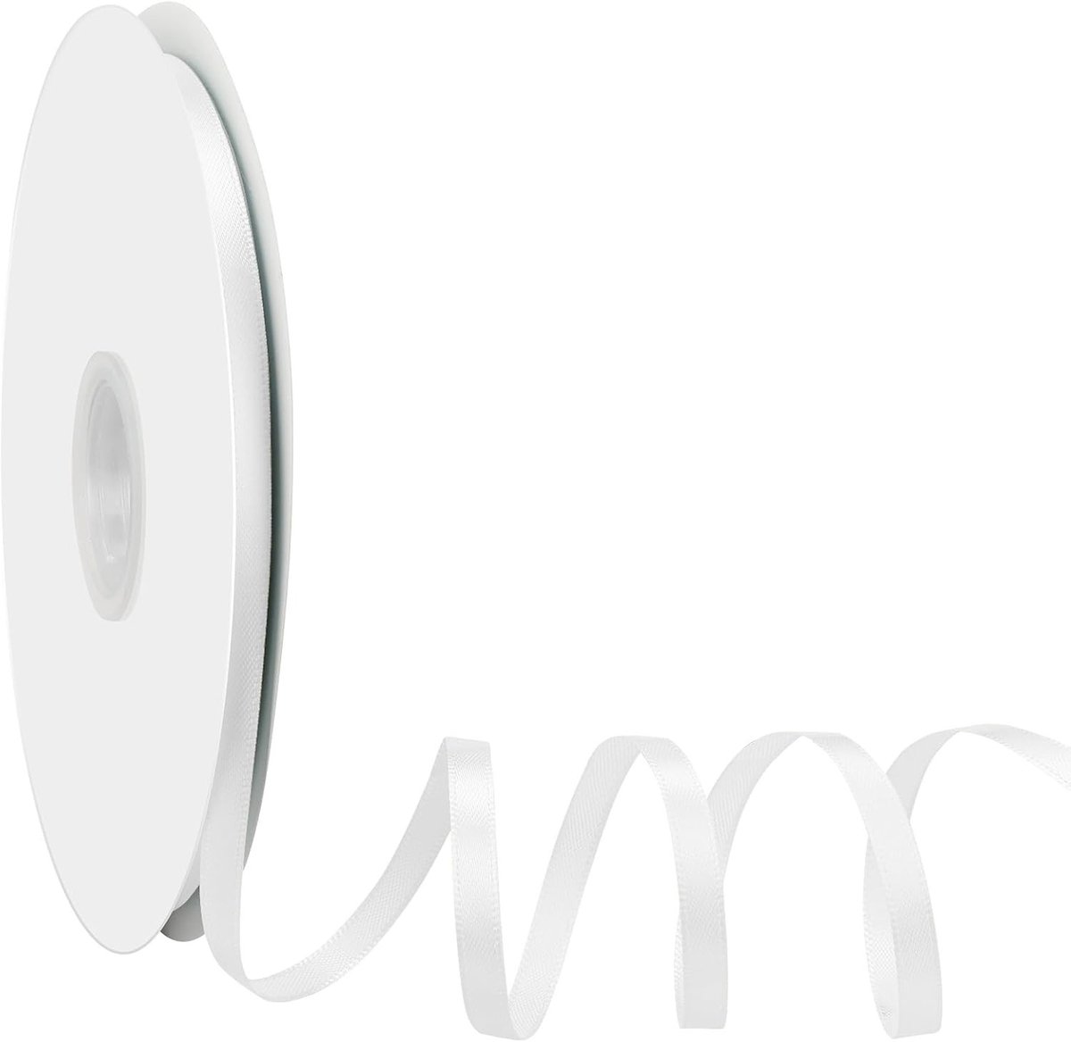 Witte satijnen lint voor knutselen, cadeauverpakking en decoratie - 25 mm breed