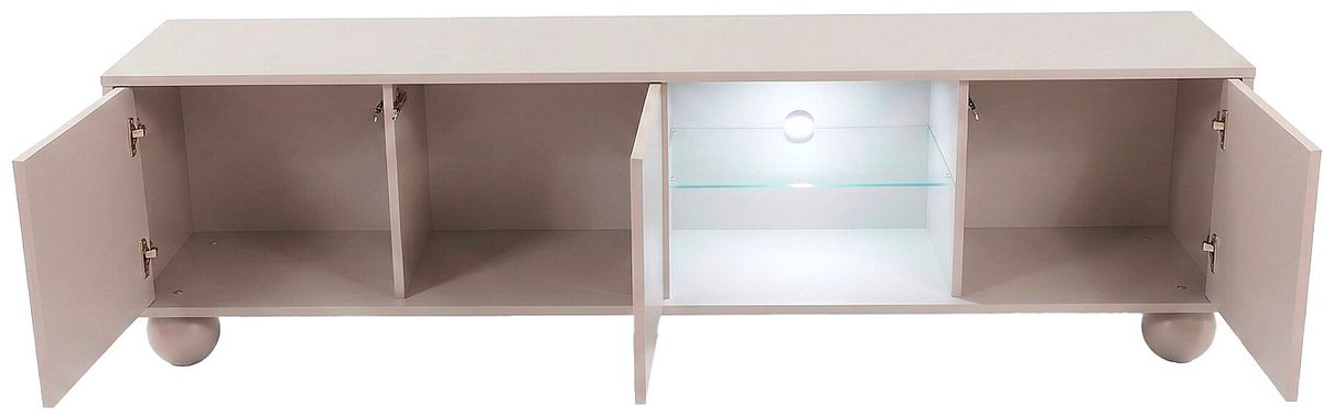Vente-unique Tv-meubel 3 deuren en 2 nissen met leds - Beige MYVARO