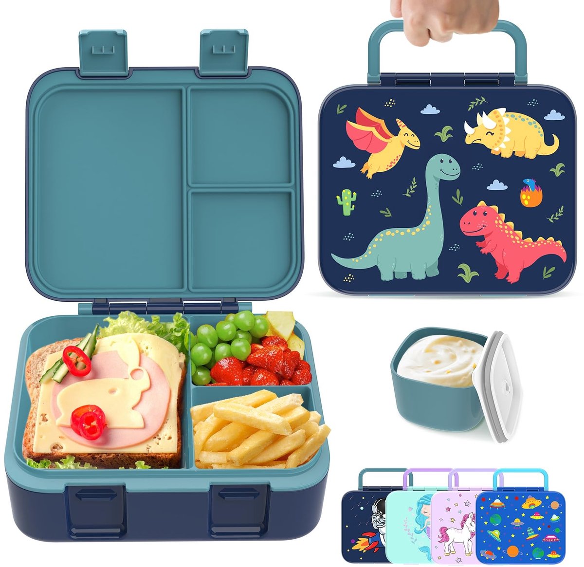 Elzusha - Bento Box Lunchbox voor Kinderen - Voedselopslag met Meerdere Compartementen