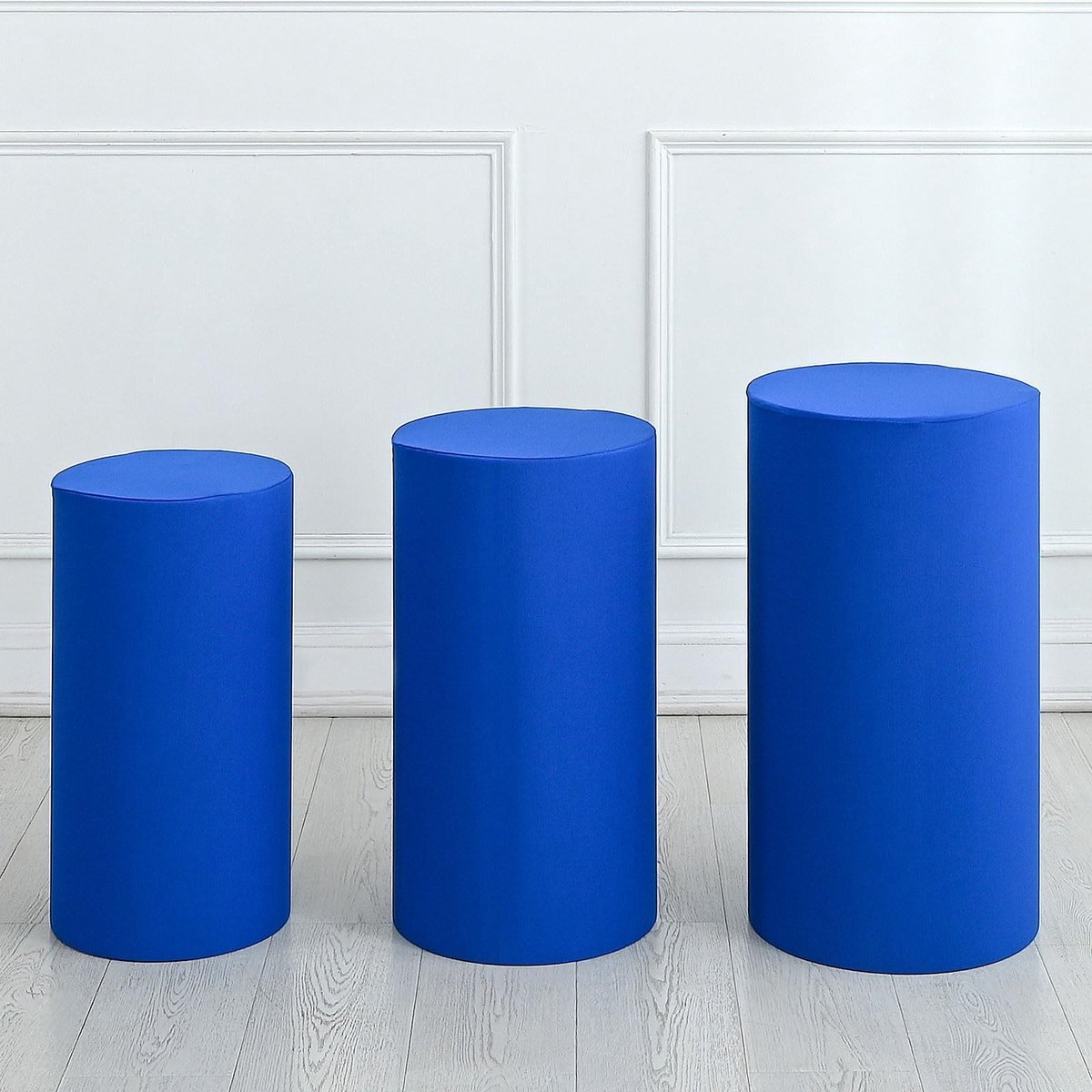 Elzusha - Set van 3 Spandex Plint Covers in Sapphire Blauw