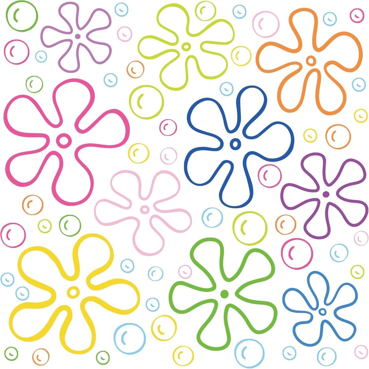 Elzusha - Set van 177 Bubbels en Bloemen Wandstickers voor Feesten