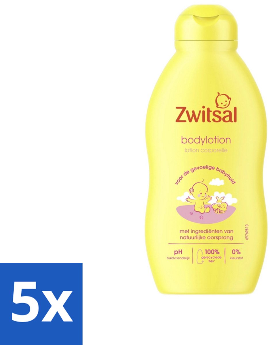 Zwitsal - Babyverzorging - Bodylotion - Voor de Gevoelige Babyhuid - 200 ml - Bulkverpakking - 5 stuks