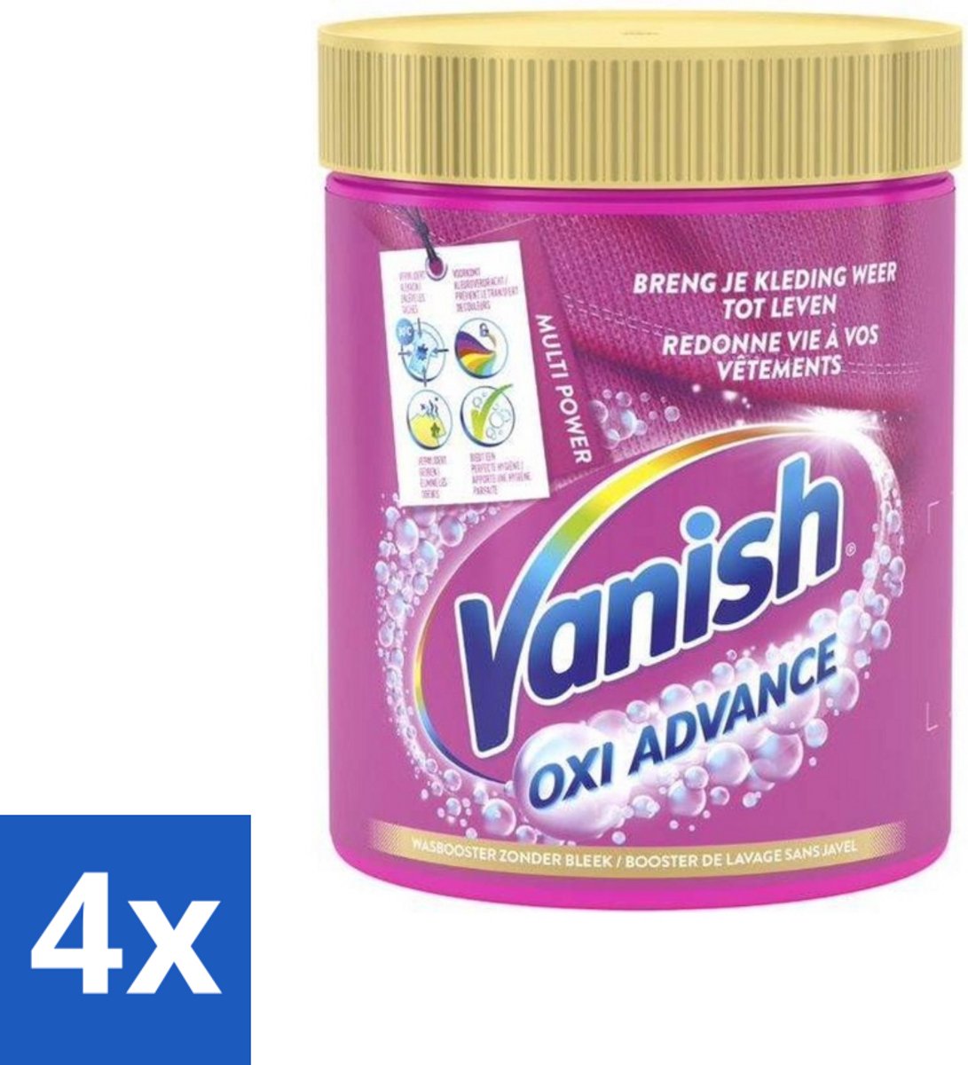 4 x Vanish Oxi Advance - Vlekkenverwijderaar Poeder - Zonder Bleek - Gekleurde Was - 840 Gram - Vlekkenverwijderaar - Wasbooster - Vlekken Verwijderen - Gekleurde Was - Wasmiddel