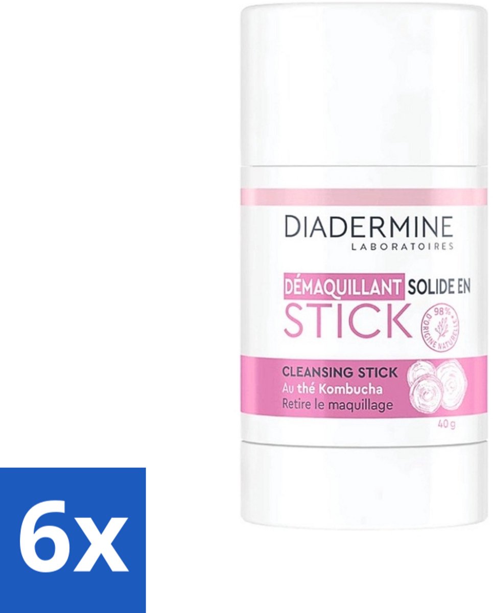 6 x Diadermine - Essential Care - Cleansing Stick - Kombucha - 40g - Huidreiniger - Reinigingstick - Kombucha Thee - Gezichtsreiniger - Gevoelige Huid