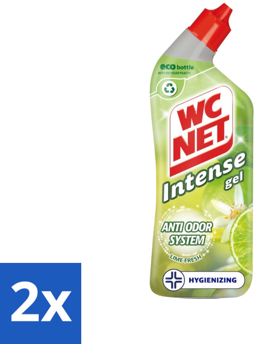 2 x WC Net - Toiletreiniger - Gel - Met Limoen- 750 ml - Toilet Schoonmaak - Toilet Reiniger - Wc Gel - Limoen Geur - Anti-geur