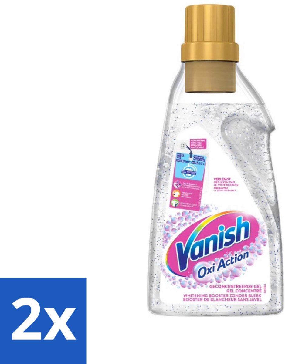 2 x Vanish Oxi Action - Vlekkenverwijderaar Gel - Witte Was - 1.5 L - Vlekkenverwijderaar - Witwas - Wasverzachter - Wasmiddel - Vlekken