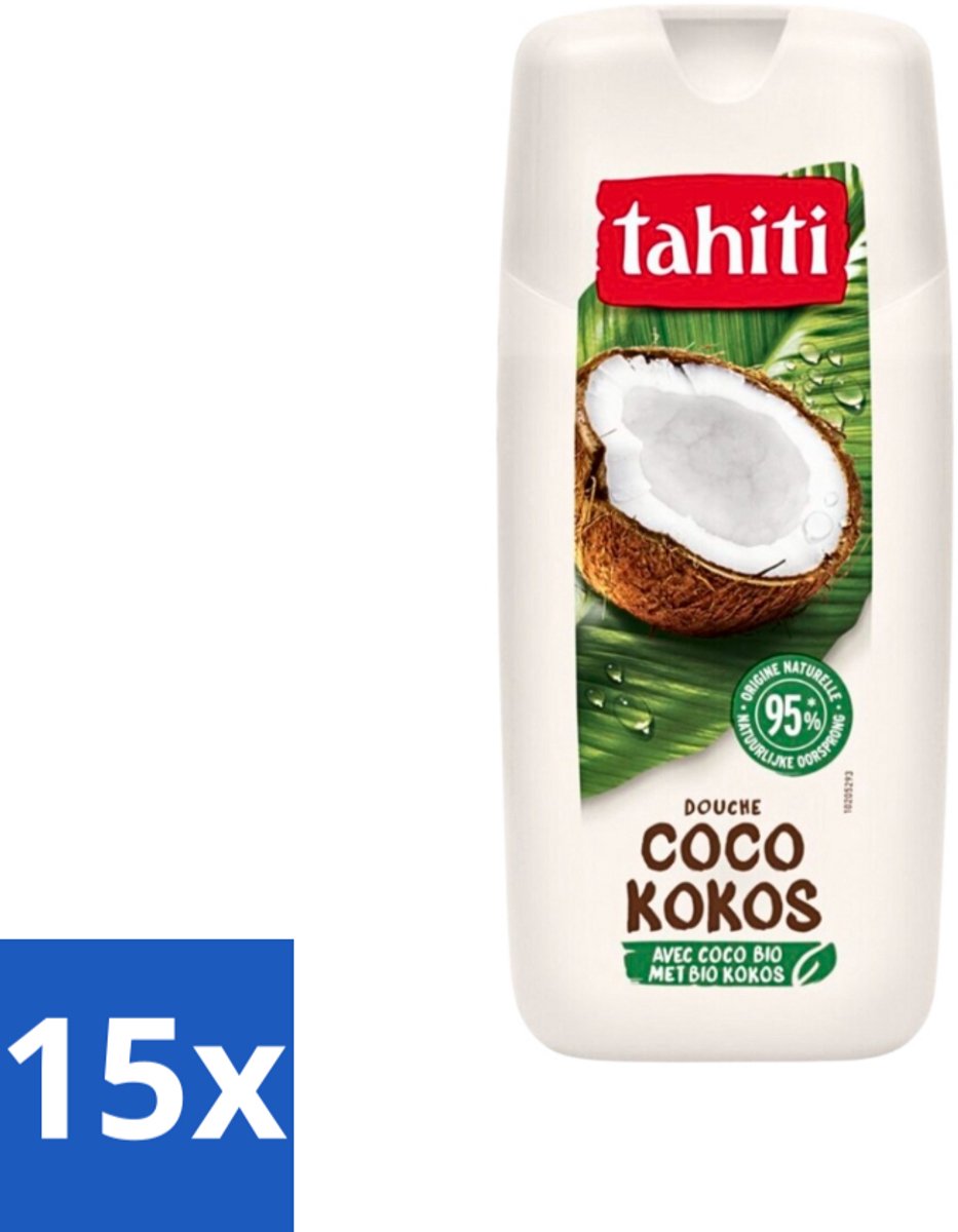 Tahiti - Douchegel - Biologische Kokos - 100% Vegan - 300 ml - Bulkverpakking - 15 stuks