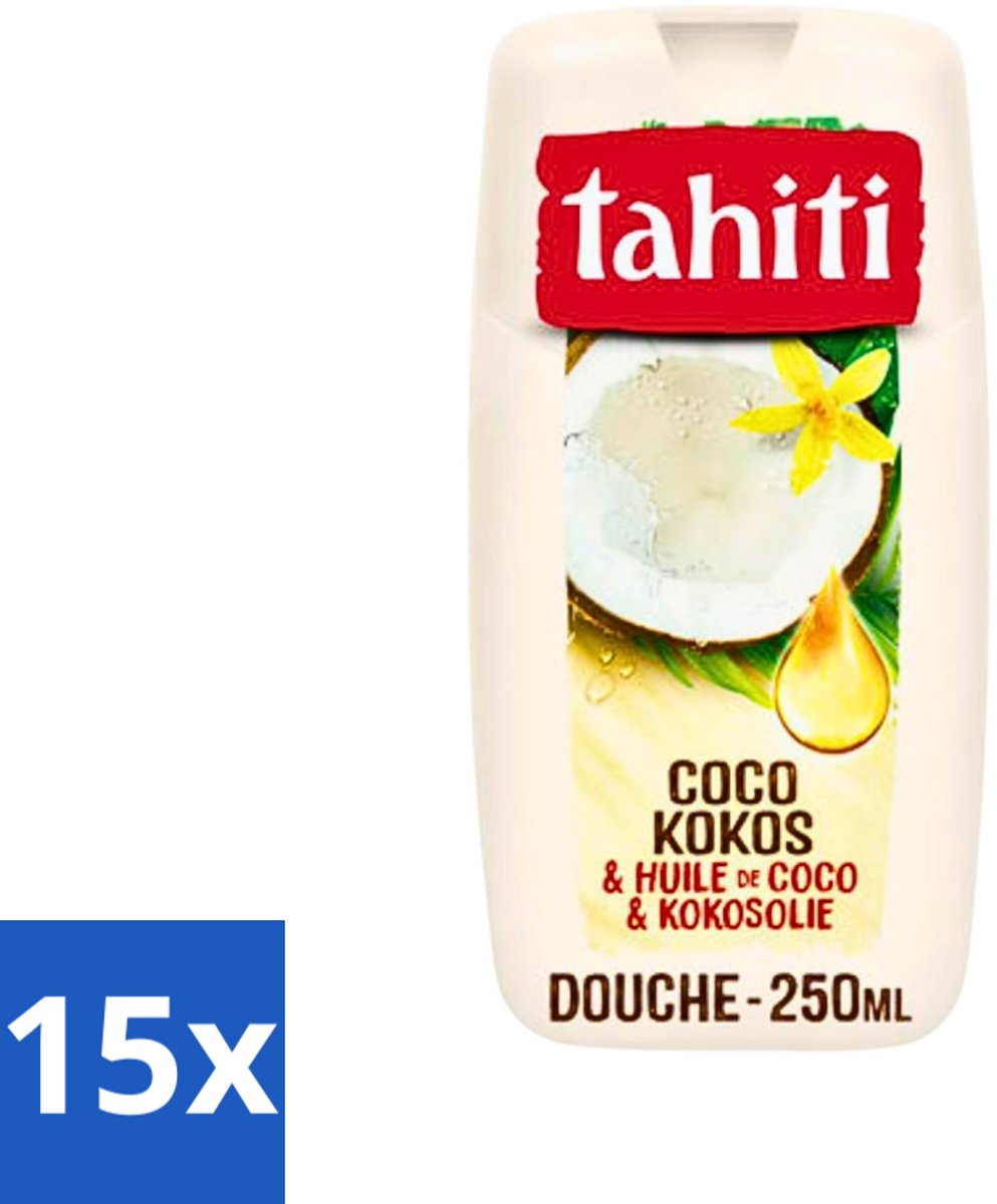 Tahiti - Douchegel - Kokos & Kokosolie - Hydraterend - 250 ml - Bulkverpakking - 15 stuks